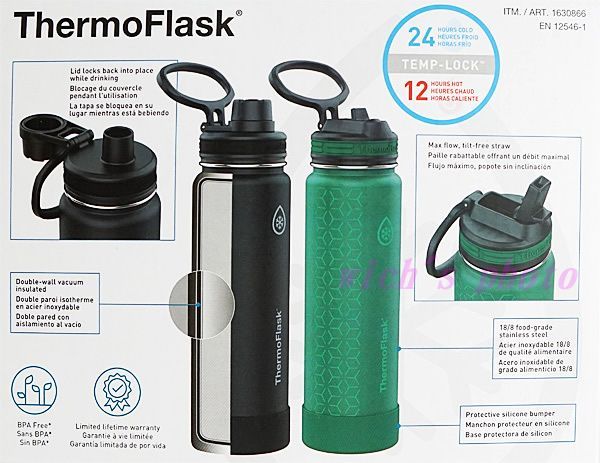 ThermoFlask ステンレスボトル 710mL 2個セット グリーン ThermoFlask ステンレスボトル 710mL 2個セット グリーン