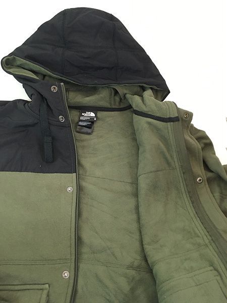 古着 TNF The North Face 「RIVINGTON」 ナイロン×スウェット シェル フリース ライナー ジャケット パーカー オリーブ M 古着 古着 TNF The North Face 「RIVINGTON」 ナイロン×スウェット シェル