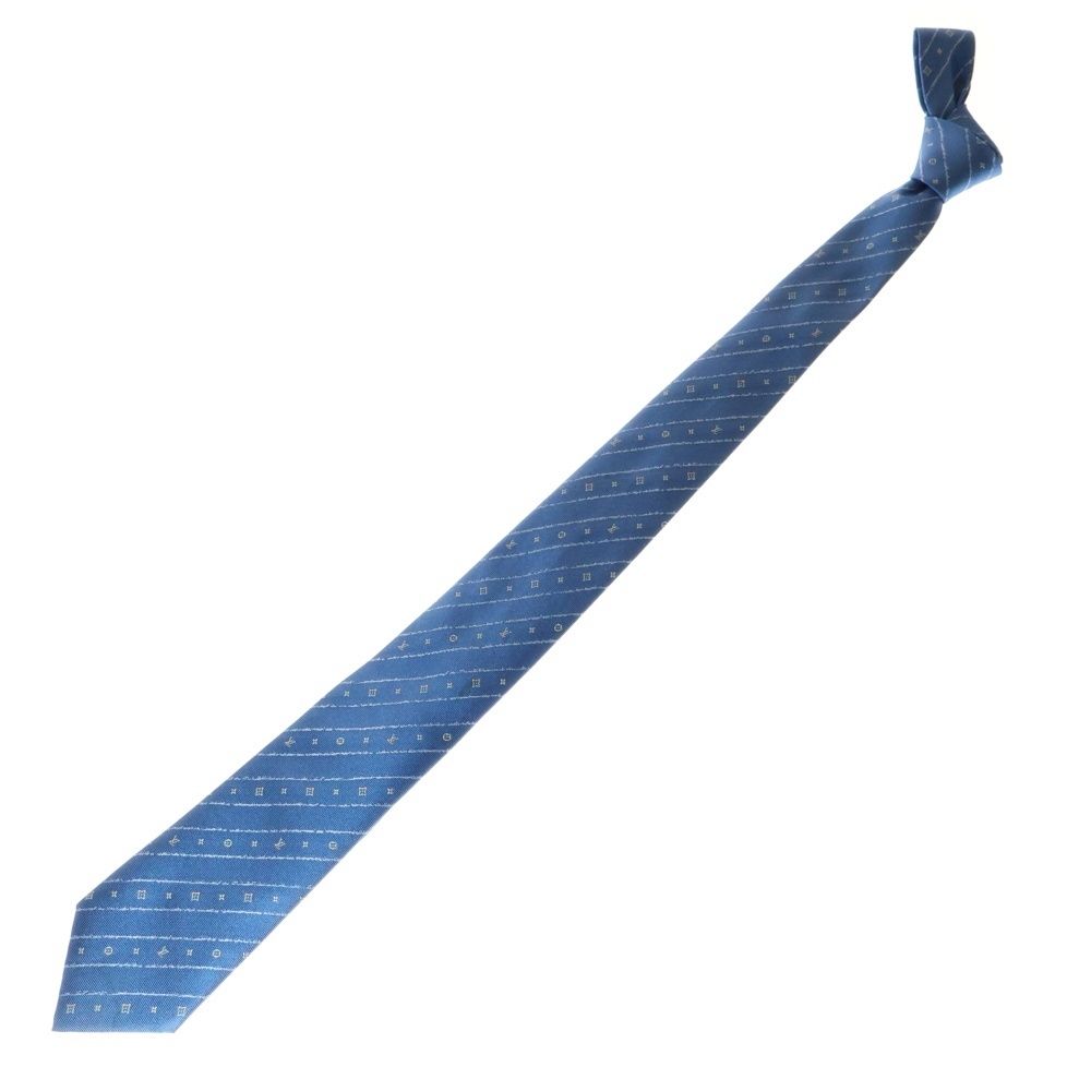 ✨未使用✨ルイヴィトン　大きな家紋✖️モノグラム　ブルー　ネクタイ ルイヴィトンモノグラム ドット柄 青系 メンズ ネクタイ LOUIS VUITTON