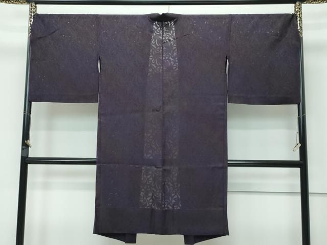 平和屋本店■極上　スリーシーズン　春夏秋　塵除け　長羽織　唐草紋紗　暈し染め　黒紅色地　反端付き　逸品　CZAA3293s5 平和屋本店□極上 スリーシーズン 春夏秋 塵除け 長羽織 唐草紋紗 暈し