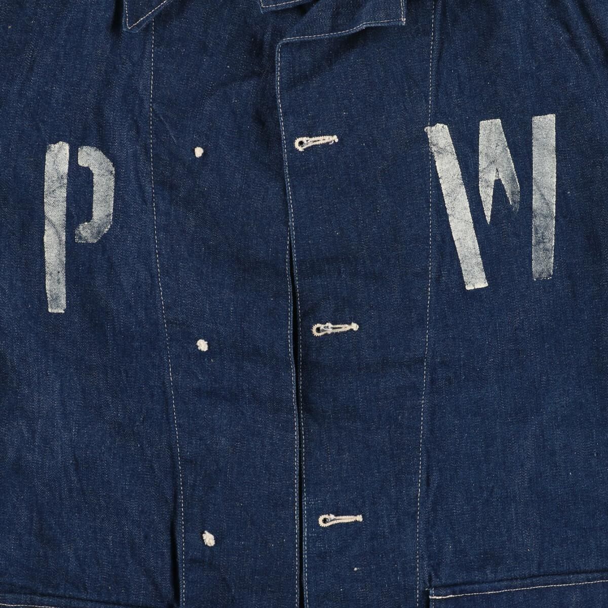 古着 40年代 米軍実品 U.S.ARMY PW プリズナー デニムカバーオール USA 