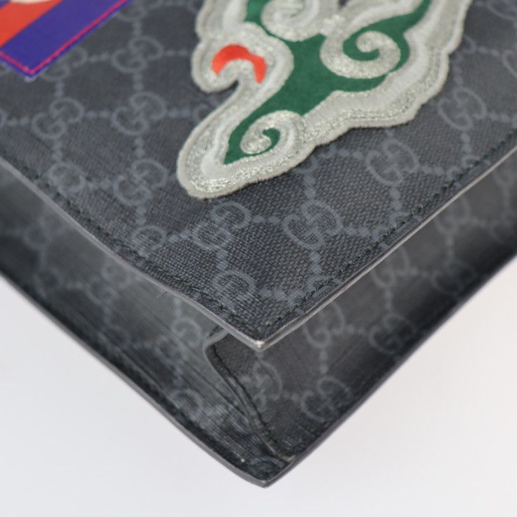 GUCCI グッチ クーリエ トートバッグ 495559 PVC レザー グレー マルチ  