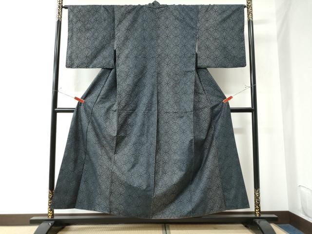 平和屋着物▽本場大島紬 単衣 9マルキ 風景文 正絹 逸品 CAAT6573xi