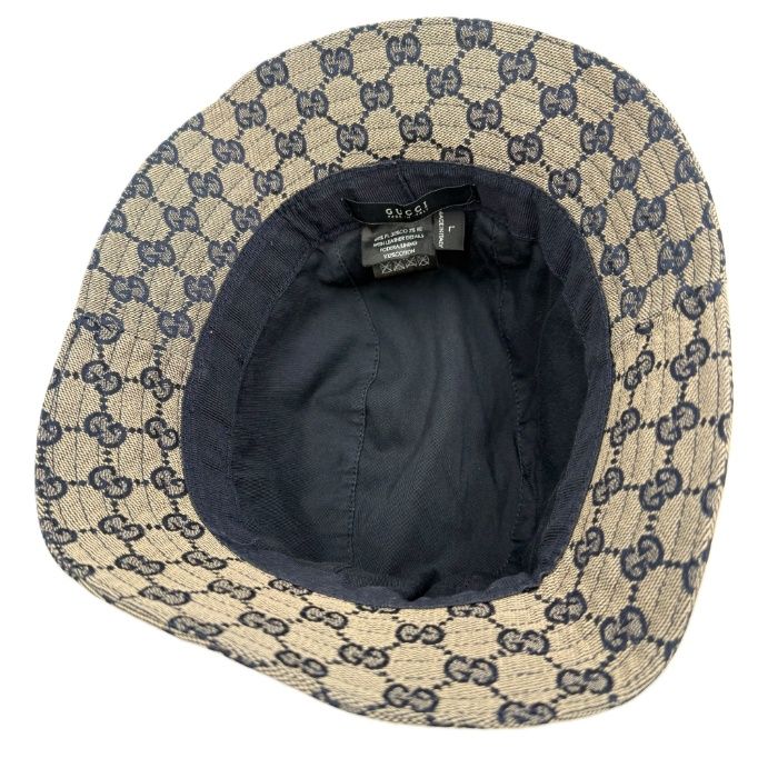 グッチ GUCCI バケットハット 帽子 GGロゴ キャンバス ライン