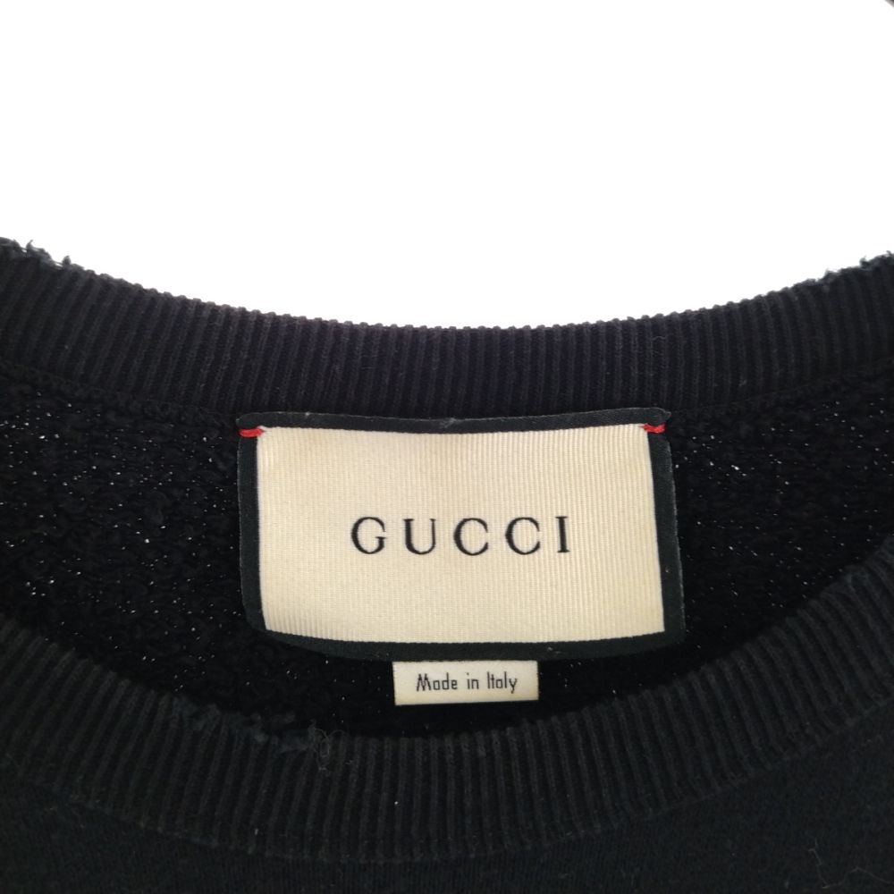 GUCCI (グッチ) 18AW VINTAGE LOGO SWEAT PULLOVER 454569-X5J57  オールドグッチロゴヴィンテージ加工スウェットトレーナー プルオーバー ロゴプリントスウェットシャツ - メルカリ