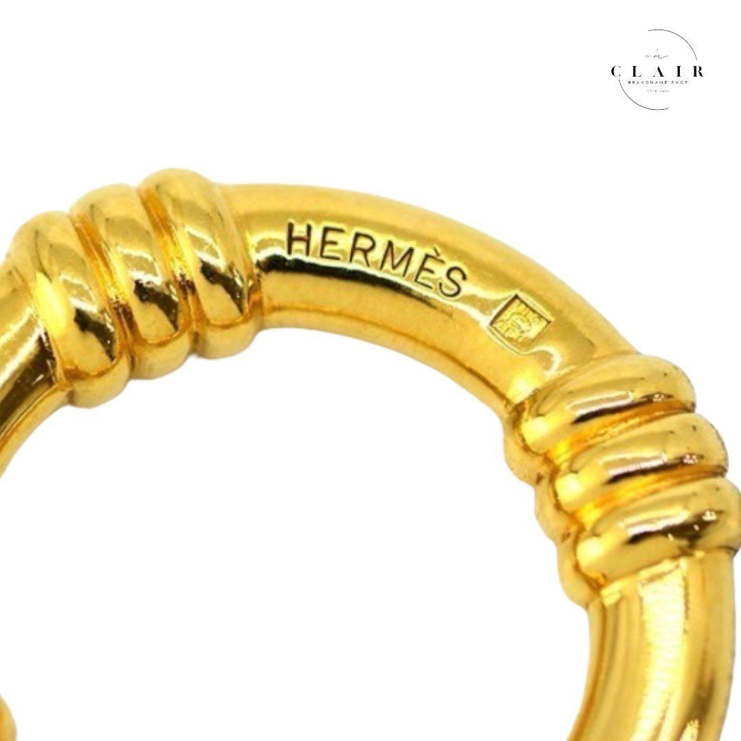 美品】 HERMES エルメス GP スカーフリング ゴールドカラー