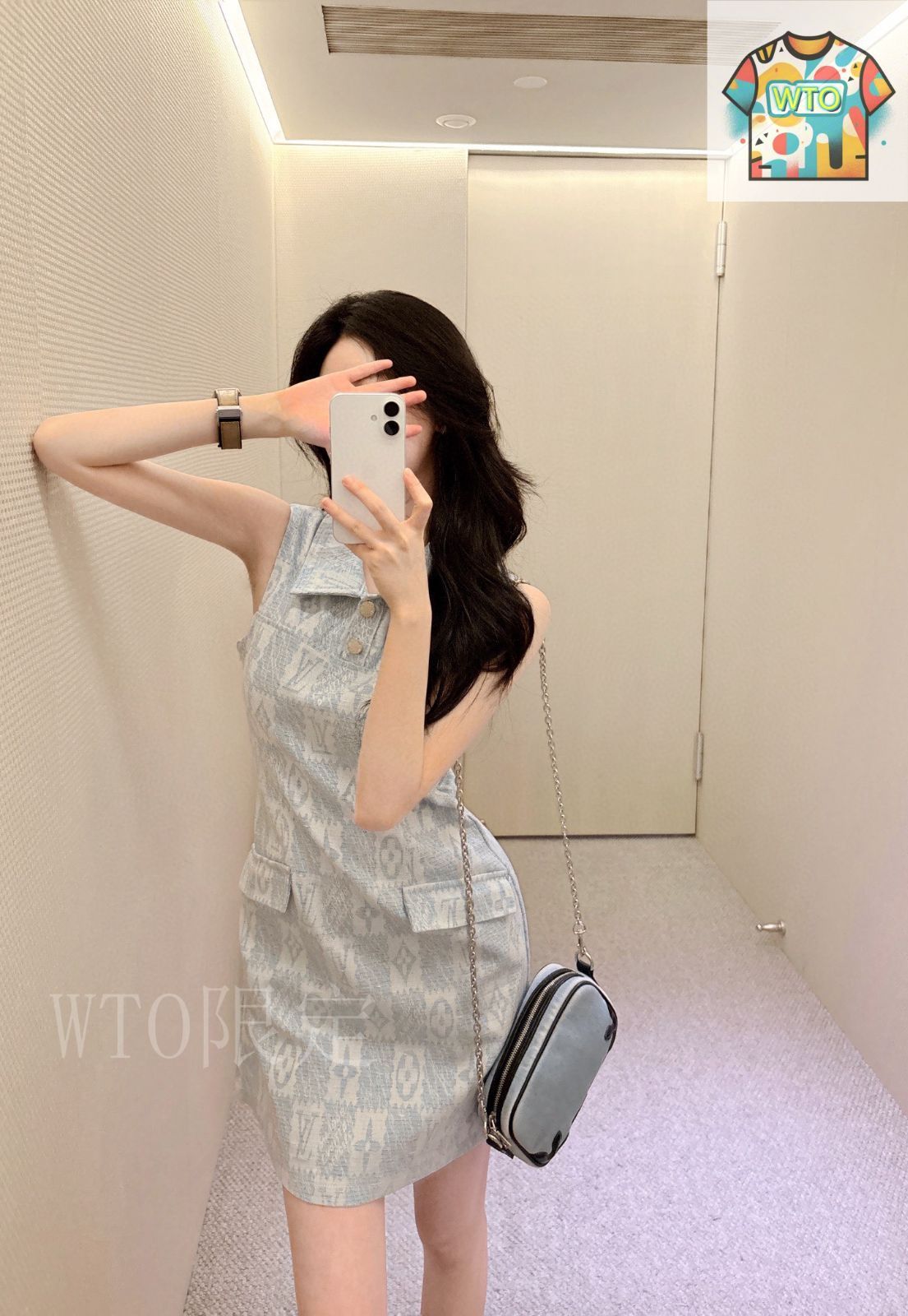 今日特価】Louis Vuitton All-Over Jacquard Denim Dress ルイ