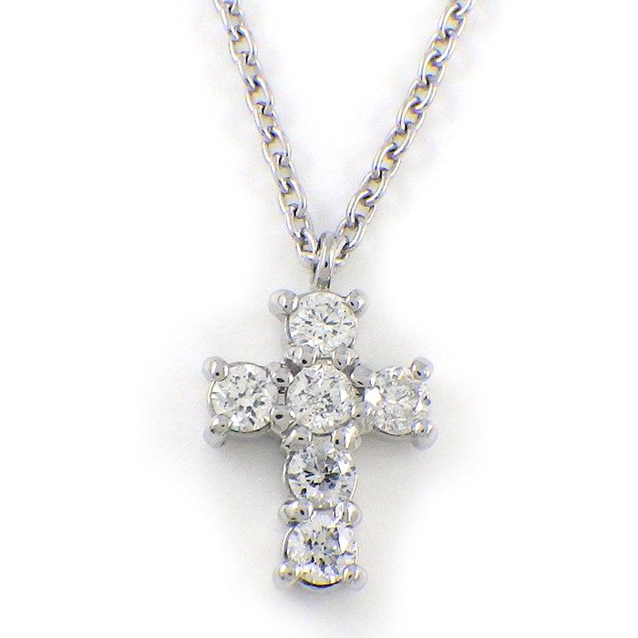 ヴァンドーム VENDOME ネックレス クロス ダイヤモンド 計0.18ct