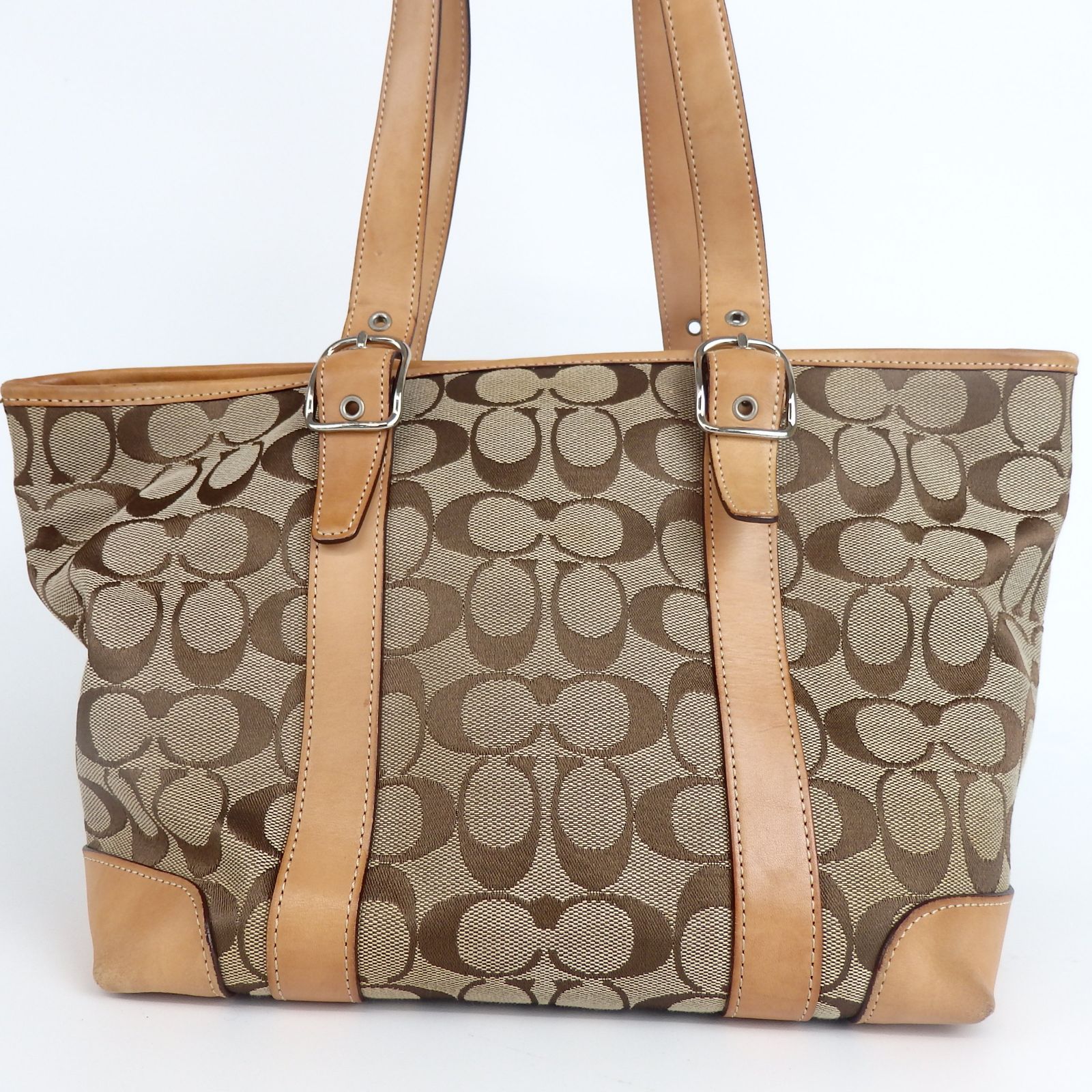 coach コーチ シグネチャー キャンバス レザー ブラウン トートバッグ COACH コーチ トートバッグ シグネチャー キャンバス レザー