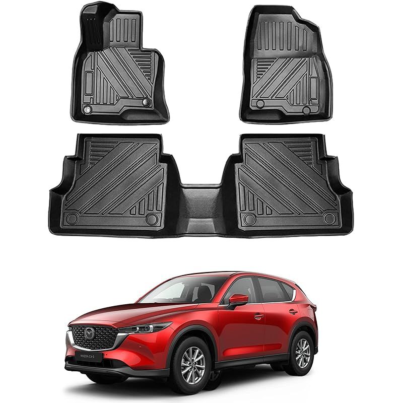 マツダ CX-5 KF系 3Dフロアマット MAZDA CX5 立体フロアマット オートマ用 前席& 2列目 TPE素材 カスタムパーツ 防水 滑り防止 耐汚れ 消臭/抗菌効果 車種専用設計 取付簡単 保護パーツ カー用品 3PCS (マツダ CX-5に適用)