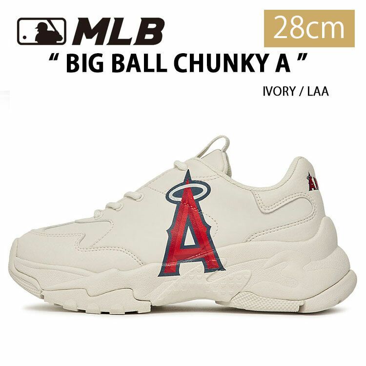 MLB BIGBALL CHUNKY A LOS ANGELES ANGELS IVORY エムエルビー ビッグボール チャンキー ロサンゼルス エンゼルス コリア 3ASHBLA3N-41IVS 28cm メンズ スニーカー シューズ ダッドシューズ 厚底