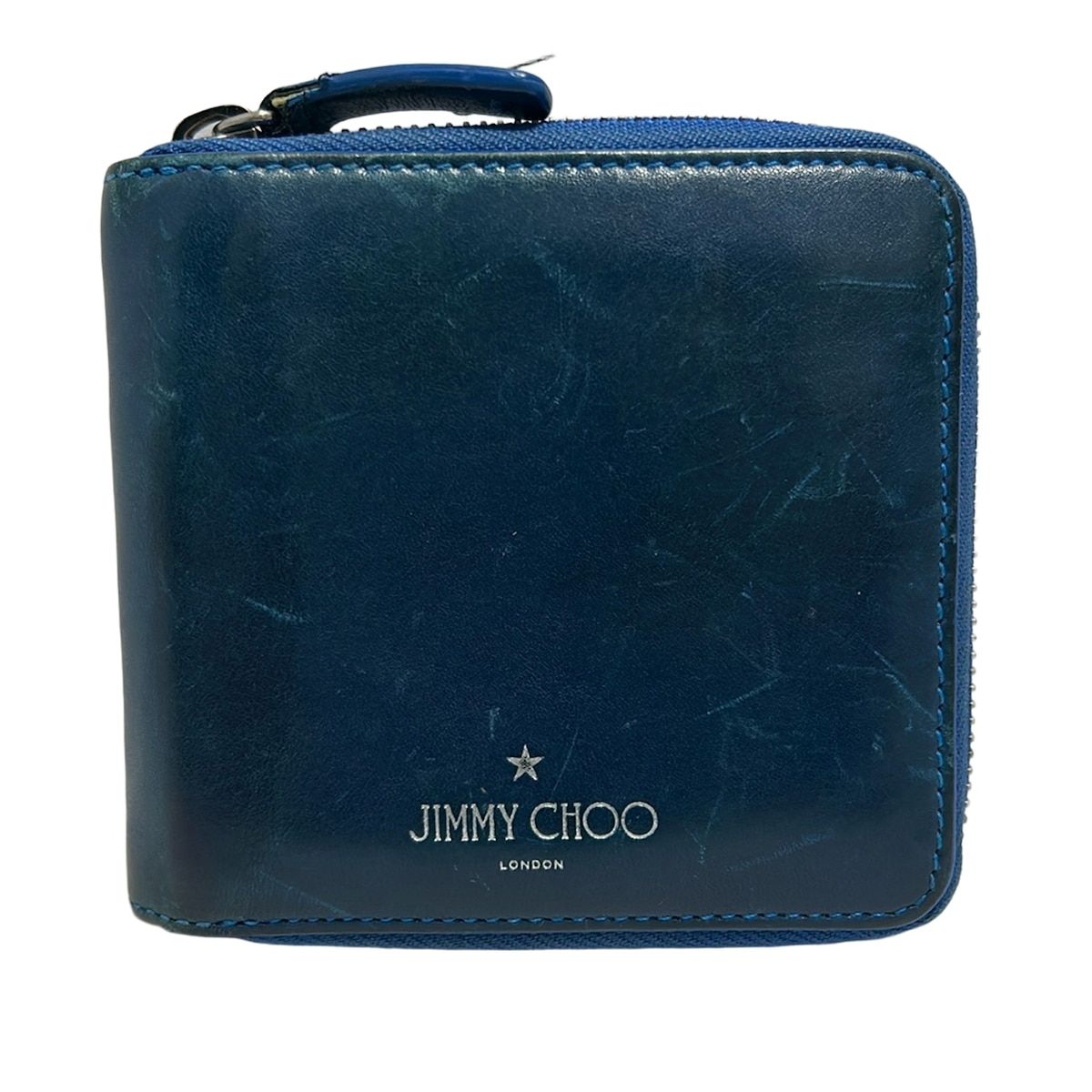 ベストセラー CHOO(ジミーチュウ) JIMMY 2つ折り財布 ラウンド ネイビー - 小物