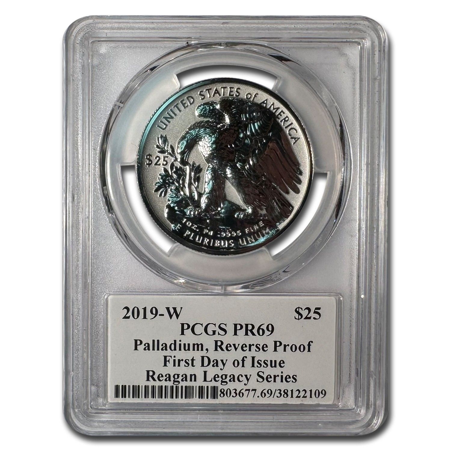 2019-W Reverse Proof Palladium Eagle PR-69 PCGS FDI Reagan