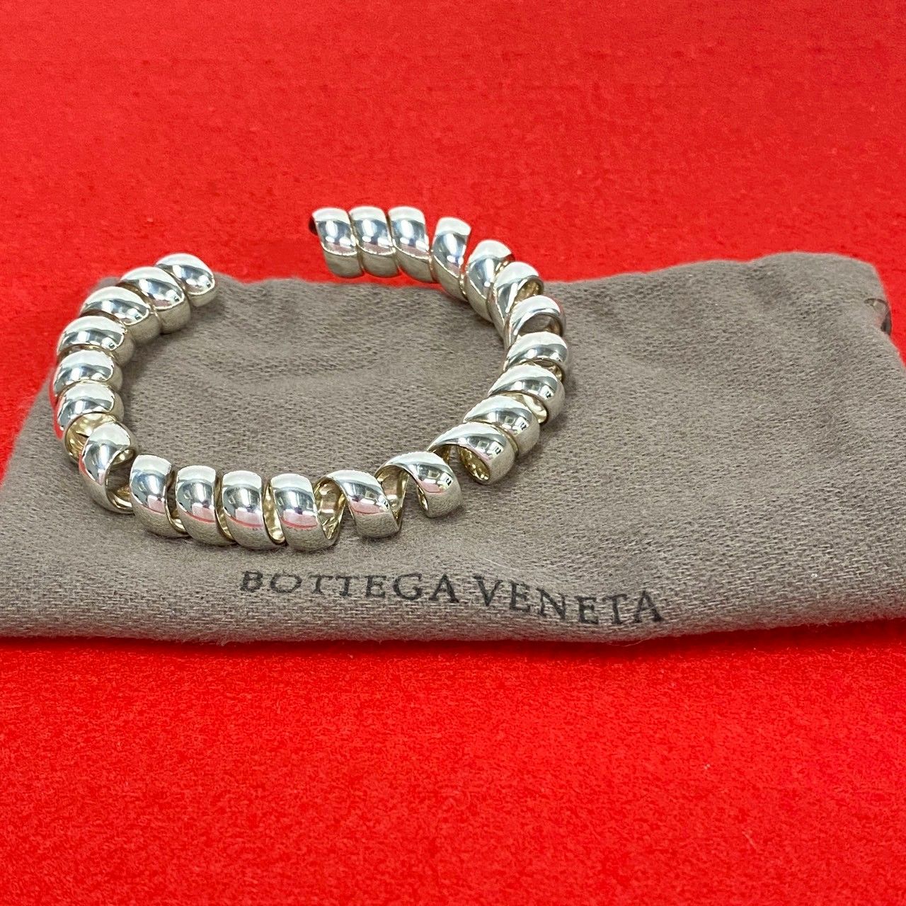 極 美品 袋付 BOTTEGA VENETA ボッテガヴェネタ シルバー925