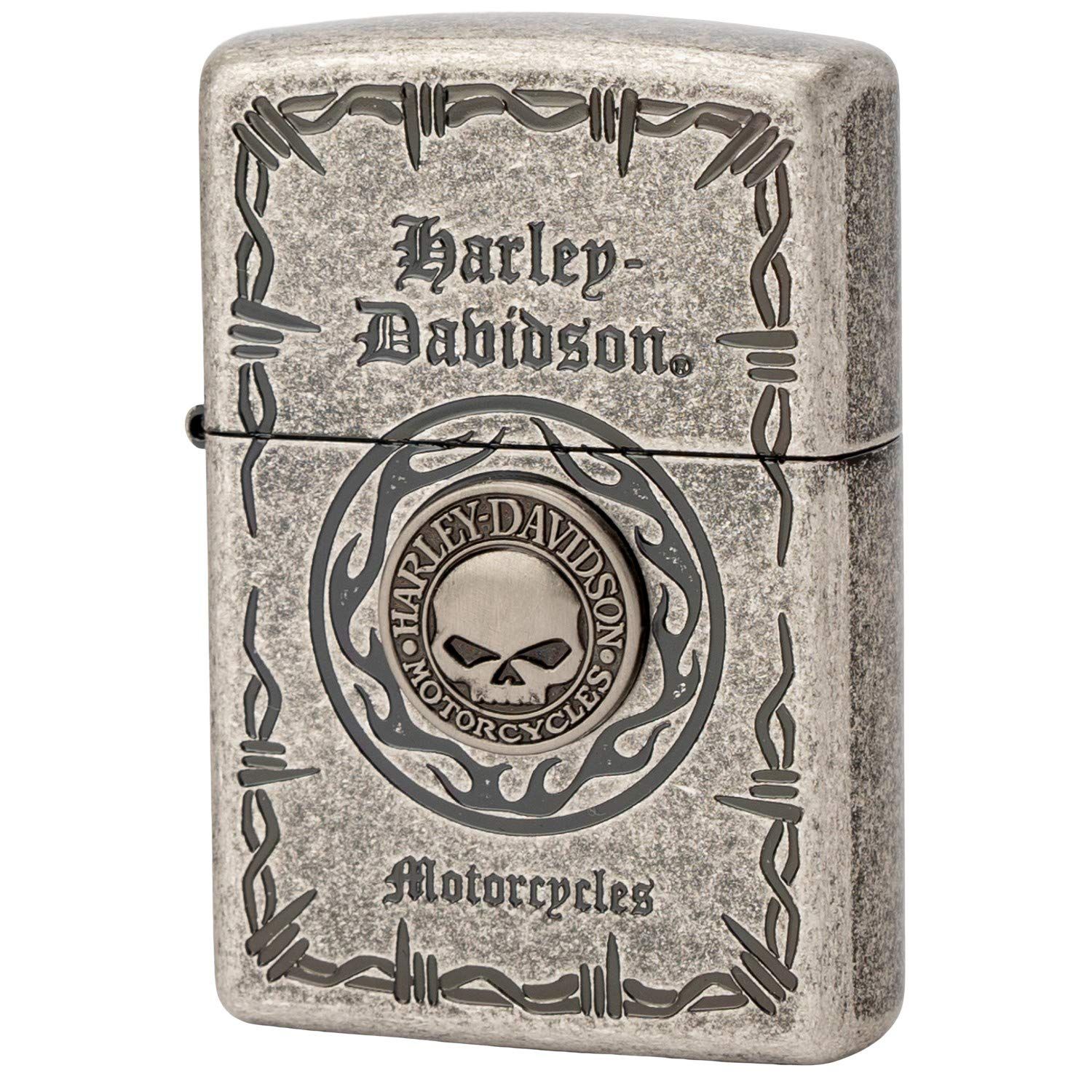 ZIPPO ジッポー ライター ハーレーダビッドソン 日本モデル メタル貼り スカル