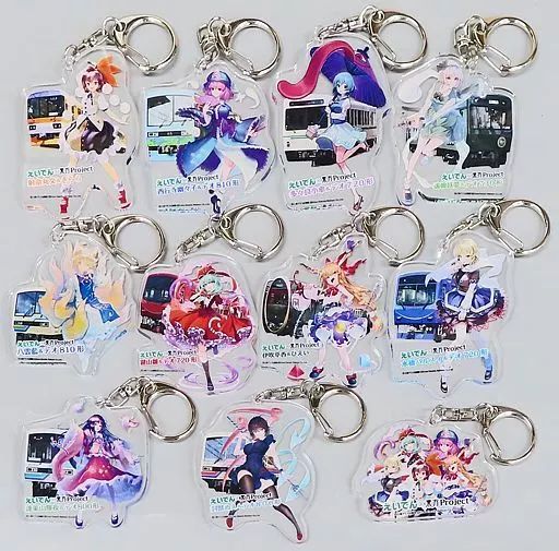 雑貨　全11種セット アクリルキーホルダー 「えいでん×東方Projectコラボレーション企画 『文々。新聞叡電版』」 ARスタンプラリー景品 中古】雑貨 全11種セット アクリルキーホルダー 「えいでん×東方