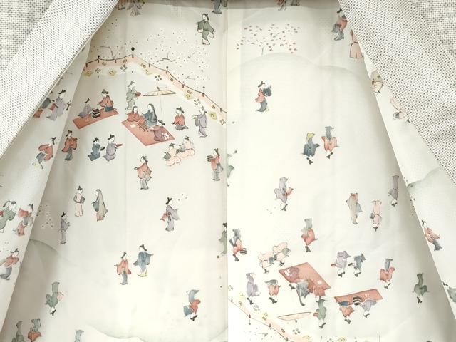 平和屋着物○本場大島紬 アンサンブル 白大島 7マルキ 正絹 逸品