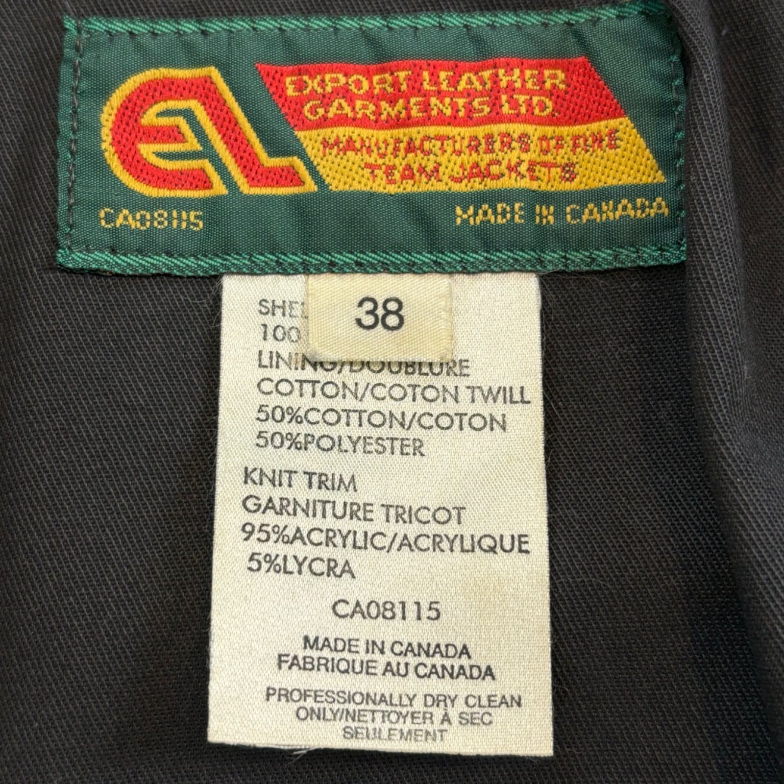 カナダ製 Export Leather Leather Riders Jacket Full Zip 本革