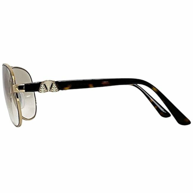 BVLGARI ブルガリ べっ甲柄 サングラス ブラウン ラインストーン BVLGARI イコー質店 ブルガリ サングラス ストーン入りフラワー