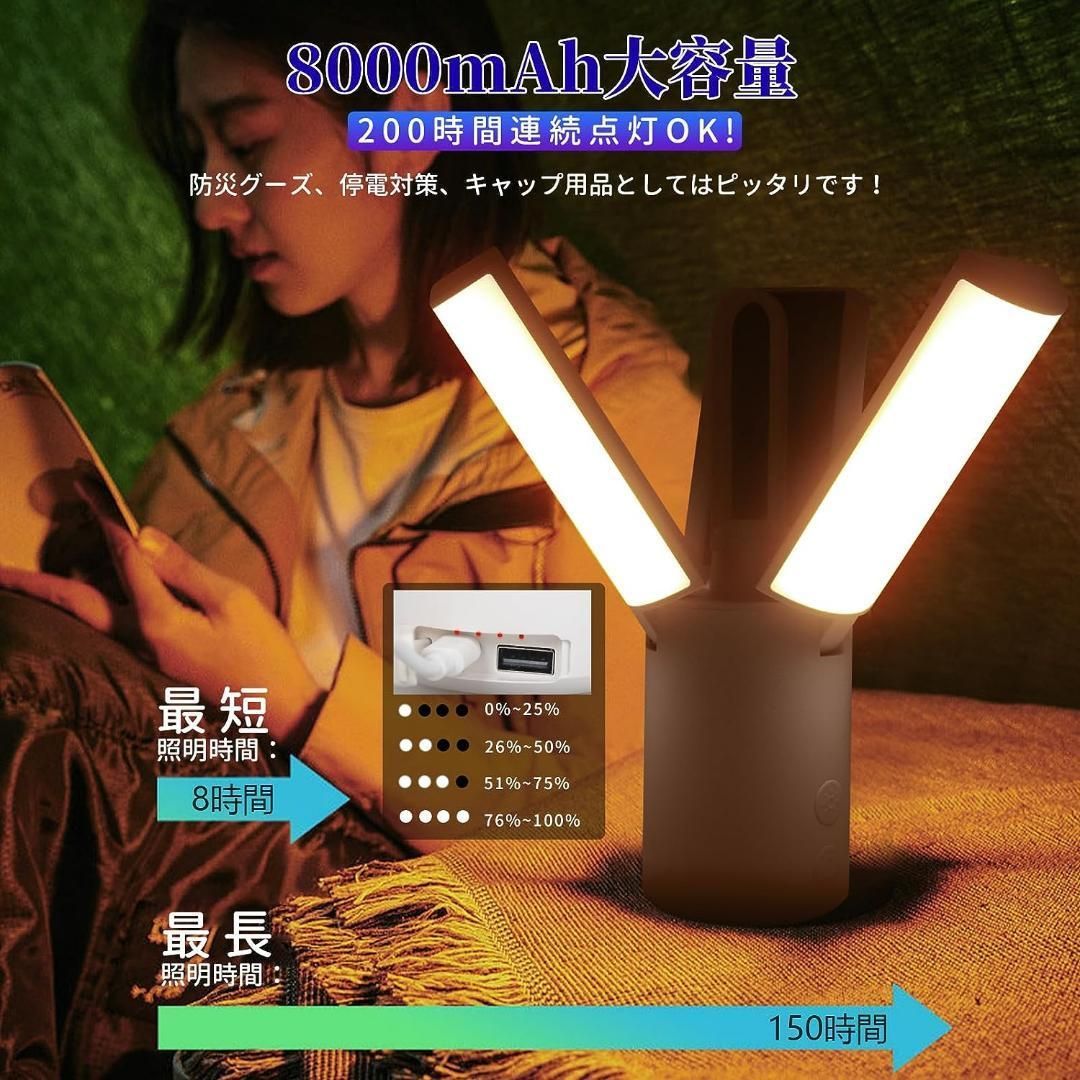 ☆キャンプランタン ソーラーライト USB充電式 1台2役8000mAh - ライト 