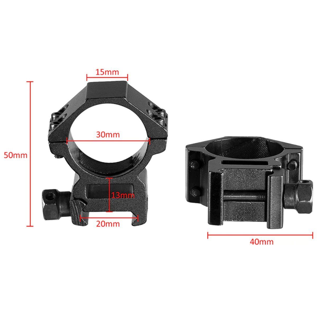 スコープ マウントリング 20mm幅レール リング径30mm 高さ 13mm - メルカリ