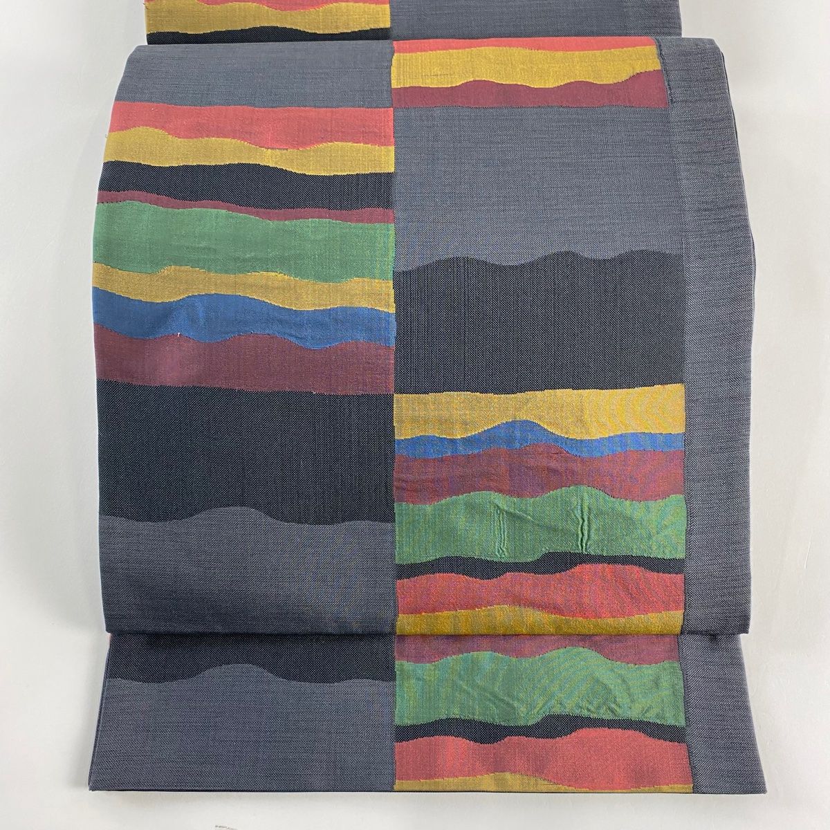 新品　袋帯 名品 木屋太 落款 幾何学 緑 六通 正絹 新品 袋帯 名品 木屋太 落款 幾何学 緑 六通 正絹 新品 袋帯 名品 木屋