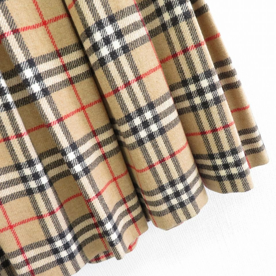 美品✨バーバリー ロンドン ウール ノバチェック プリーツ スカート Lサイズ バーバリーロンドン ボックスプリーツスカート ノバチェック ラメ