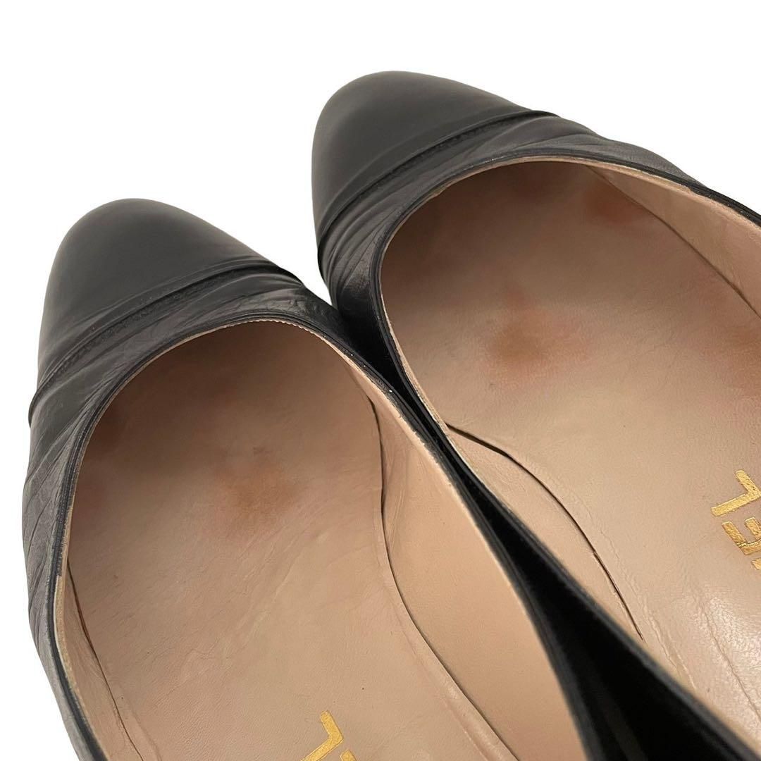 新品同様 CHANEL パンプス ラウンドトゥ ココマーク ブラック CHANEL シャネル パンプス シューズ 靴ラウンドトゥ ココマーク