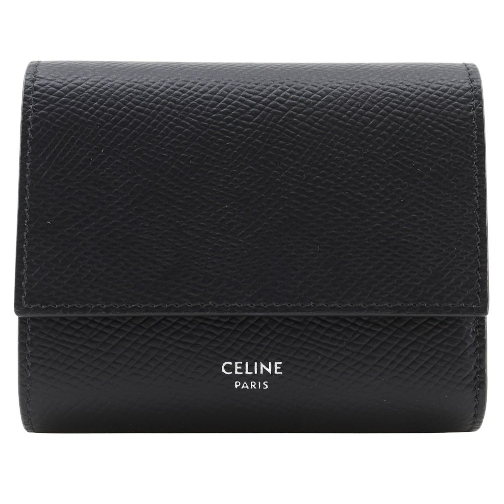 CELINE セリーヌ スモール トリフォールド ウォレット 10B573BEL レザー 黒 ユニセックス 三つ折り財布