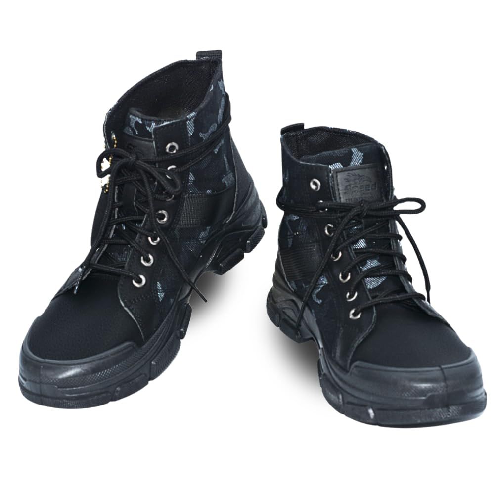 ミリタリーブーツ ブラック ハイカット サイズ25.5cm メンズの