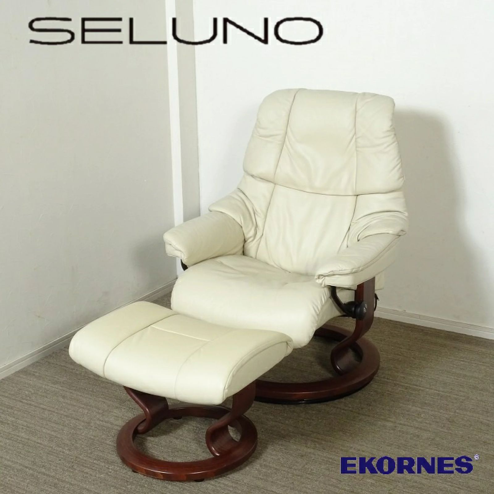 ◾︎SELUNO◾︎ 展示 EKORNES エコーネス Stressless | ストレスレス レノ M リクライニングチェア | 本革 46万 v666