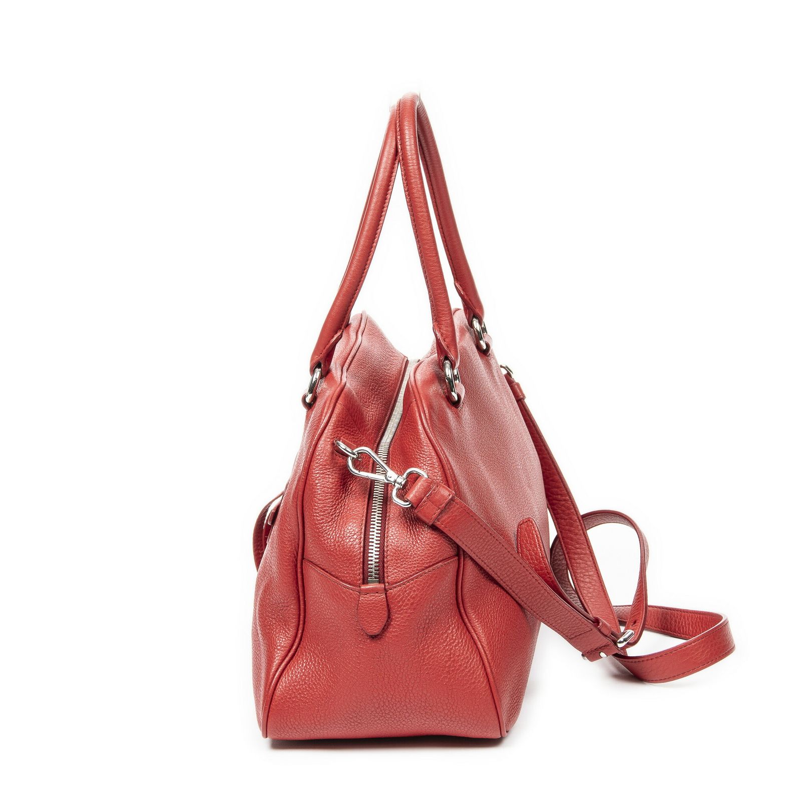 PRADA プラダフロントポケットボウラー赤グレインレザーA DECORATOM_COM_BR