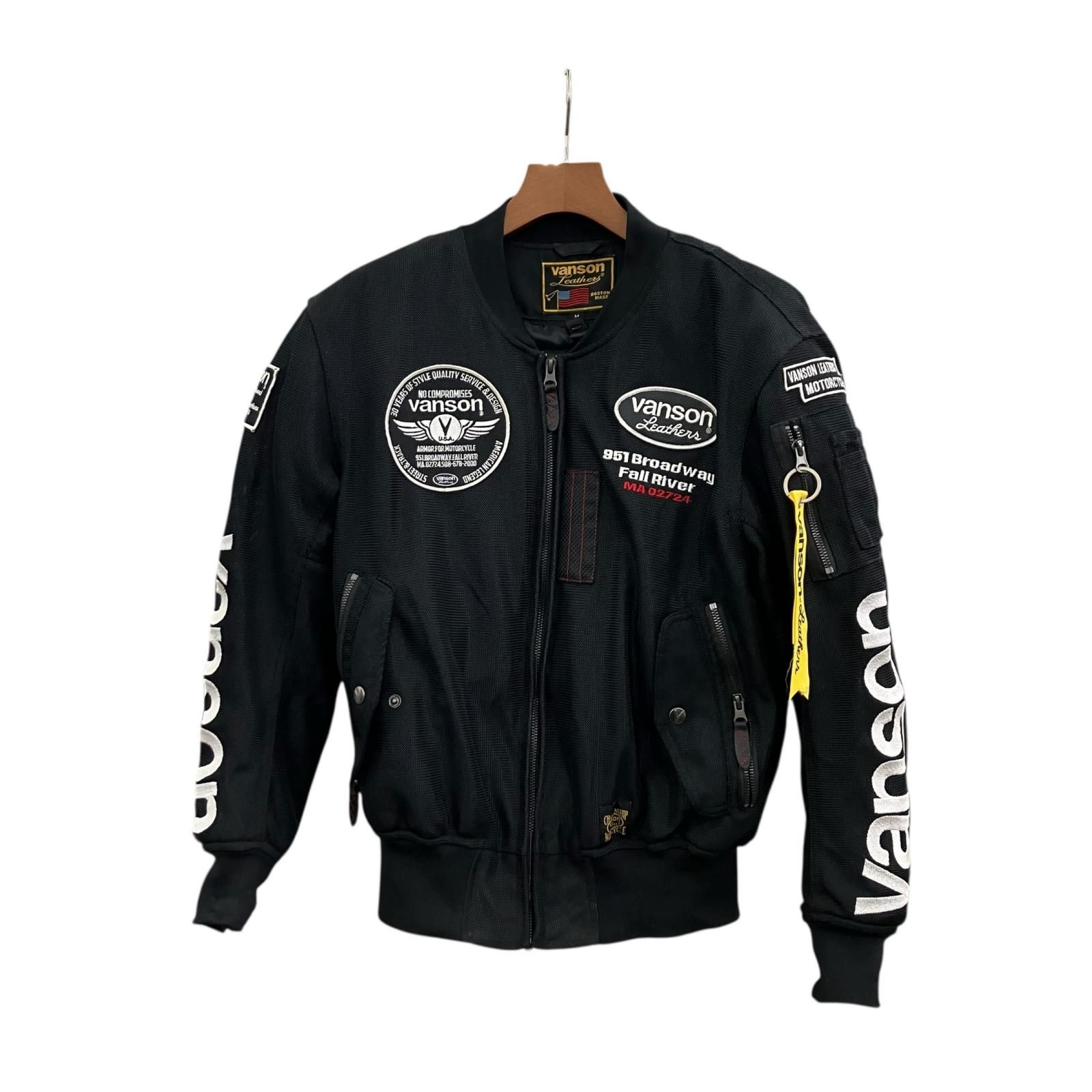 186004 VANSON バンソン ライダースジャケット メッシュ プロテクター M メンズ