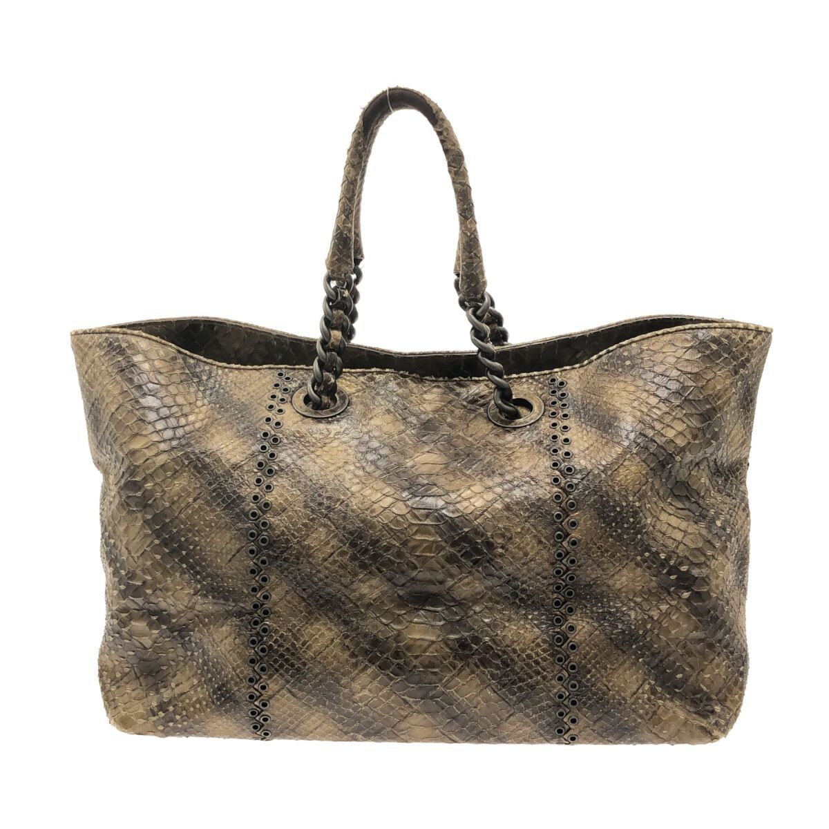 BOTTEGA VENETA(ボッテガヴェネタ) トートバッグ アイヤーズ 237497 カーキ パイソン - メルカリ