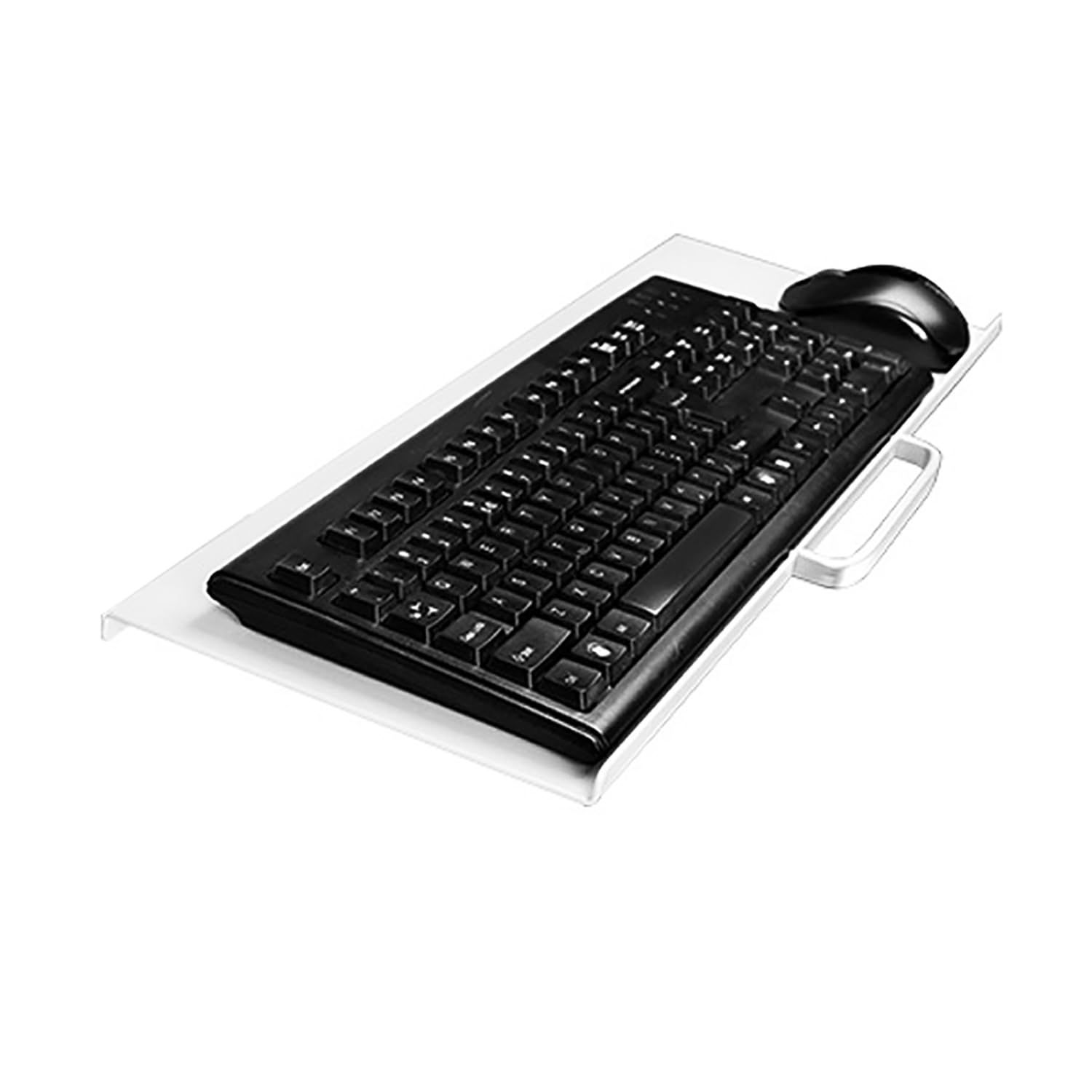 新品 VESA キーボードトレイ0.9kgアルミ合金製デスクキーボードトレイVESA100×100mm キーボードアーム 3mmアルミ合金板キーボードアームハンドル付きコンピューターキーボードとマウスのプラットフォームトレイ