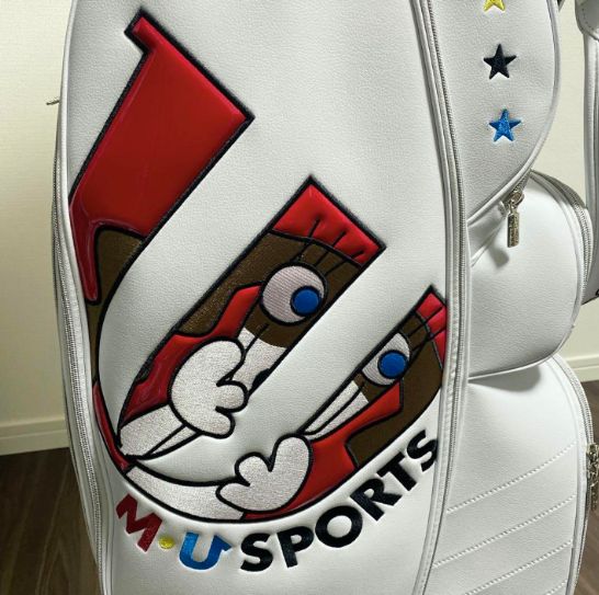 コンディション【新品】MU SPORTS Wマーク軽量キャディバック ゴルフ 9.0型 白