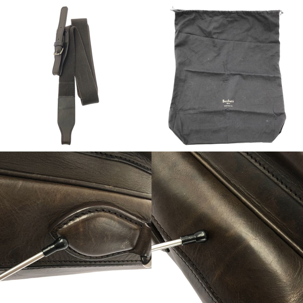 BERLUTI ベルルッティ ETUO エトゥオ スクリット カリグラフィ 2way ビジネスバッグ ダークブラウン メンズ WWW_KARIMZIABAT_FR
