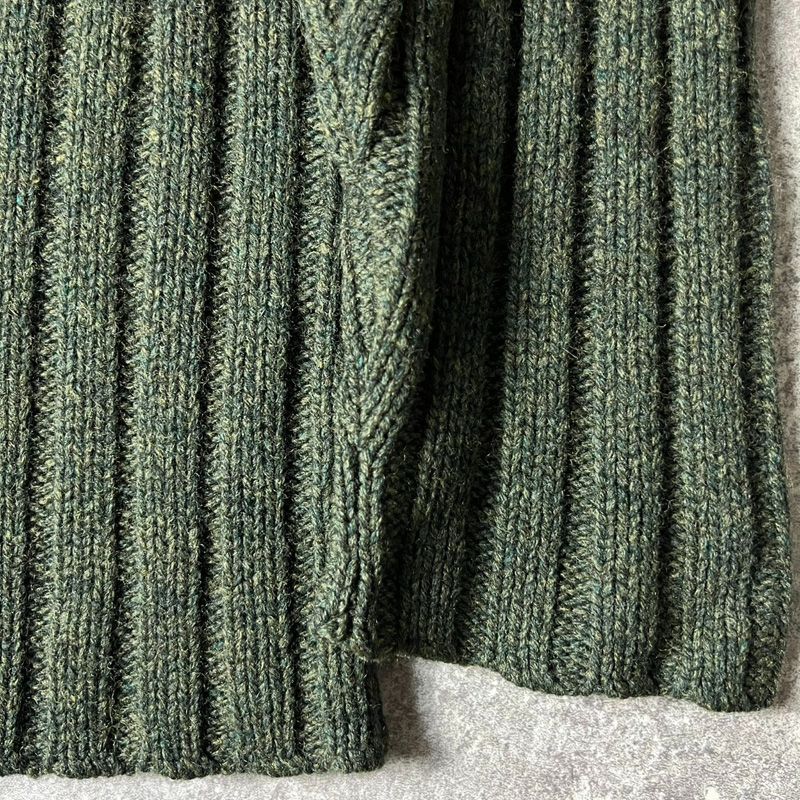 90s J.CREW ハイネックニット オリーブ ラムウール 90s 巨人タグ J.CREW ハイネック ラムウール ニット セーター M / J