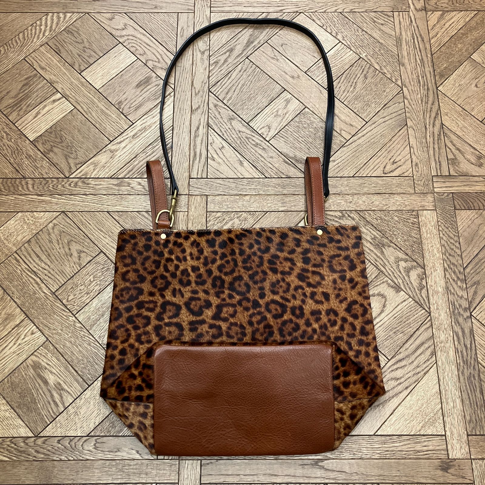 BAGSINPROGRESS ハンドルトートバック レッド ハラコ レオパード BAGSINPROGRESS ハンドルトートバック レッド ハラコ レオパード