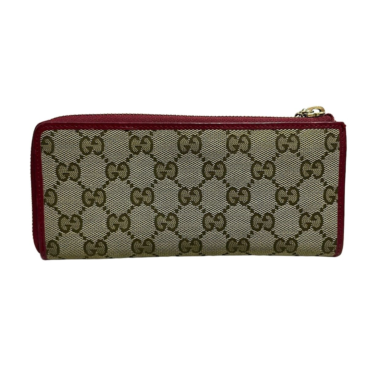 GUCCI グッチ レザー 長財布 シマ GG フラップ ダークブラウン