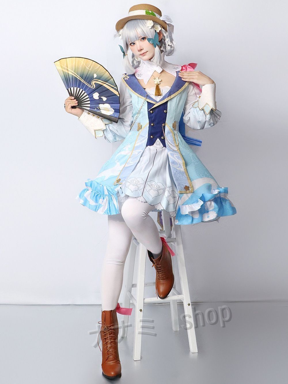 ????原神 げんしん 神里綾華 コスプレ衣装 豪華版 フルセット コスプレ衣装 アクセサリー ウィッグ付き-靴追加 可 コスチューム cosplay