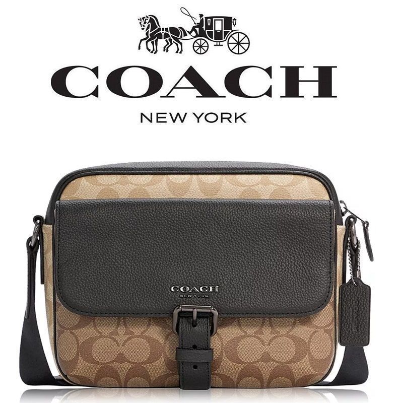 コーチバッグ＞COACH/コーチバッグ ショルダーバッグ C6080 カーキ×ブラック クロスボディー ショルダーバッグ 斜めがけバッグ  アウトレット品 紙袋付属 新品未使用 - メルカリ