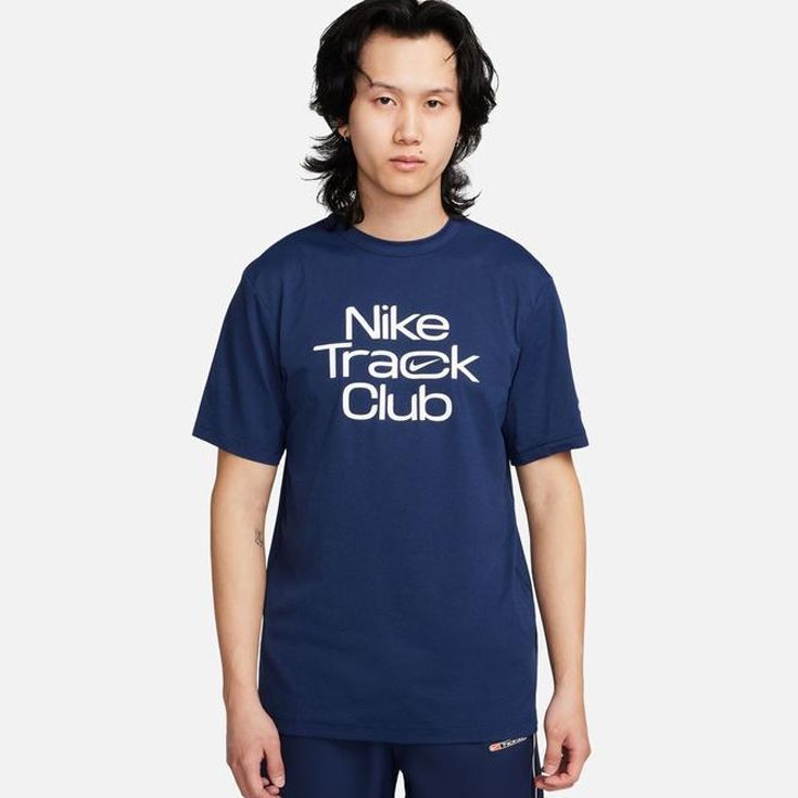 ナイキ nike トラック クラブ Dri-FIT ショートスリーブ ランニングTシャツ 半袖 メンズ 男性【fb5513-410】陸上・ランニング用品 M (410)ネイビー/ホワイト