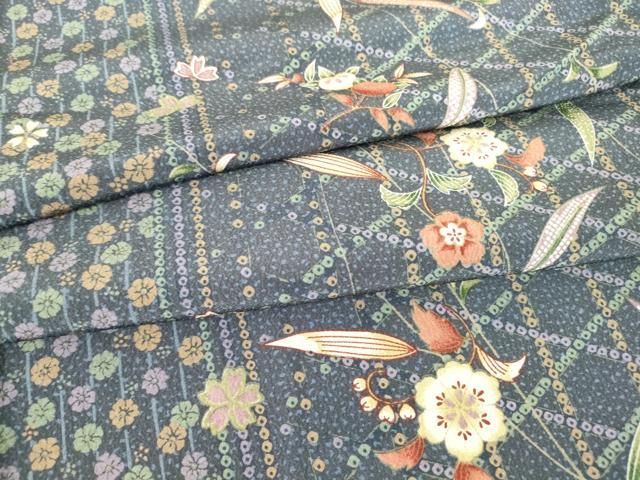 平和屋着物▽小紋　単衣　草花文　洗える着物　DAAV5928az 平和屋着物▽小紋 単衣 草花文 洗える着物 DAAV5928az