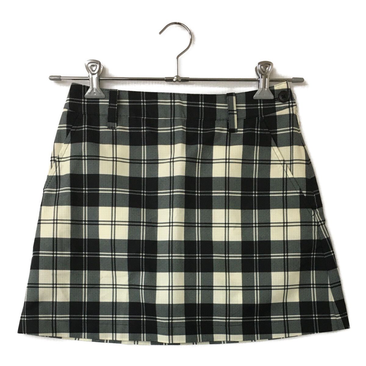 中古 レディース セントアンドリュース StANDREWS スカート SS 黒×白 薄手 チェック 小さいサイズ