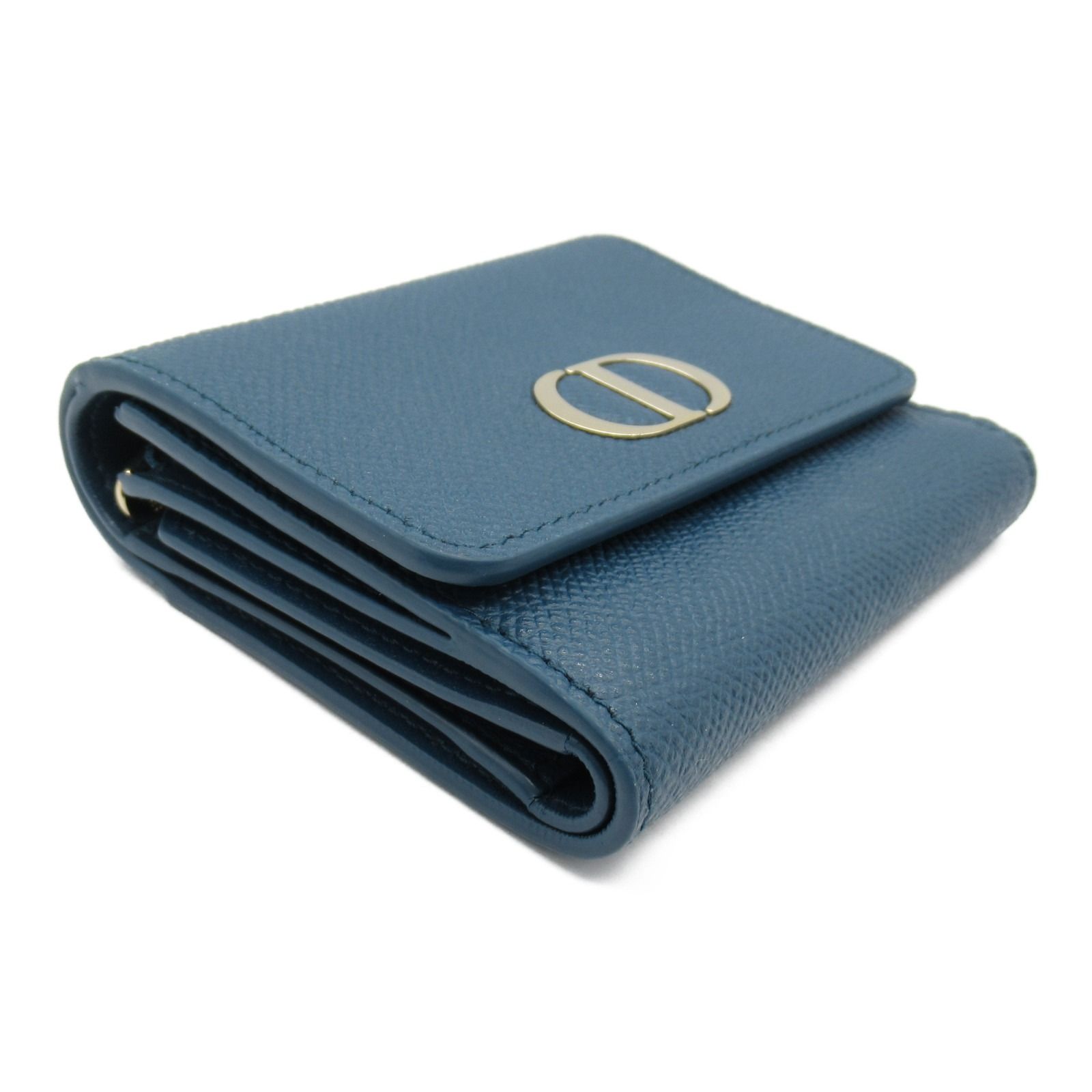 Dior エナメル 三つ折り財布　ブルー系 ✨現行✨日本限定✨DIOR 三つ折り 財布 レディディオール カナージュ