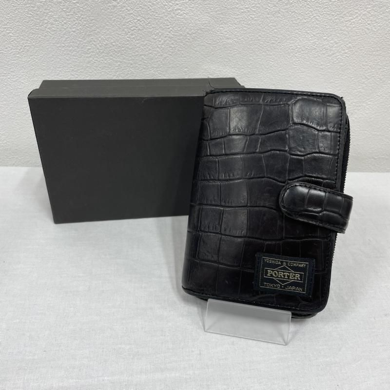 販売お値下 HEAD PORTER CROCO（黒）ヘッドポーター クロコ ウォレット