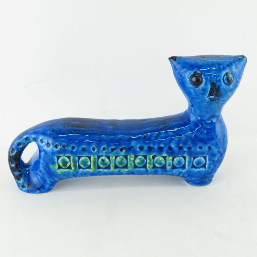 美品 BITOSSI ビトッシ リミニブルー フィギュリン ネコ 猫 置物