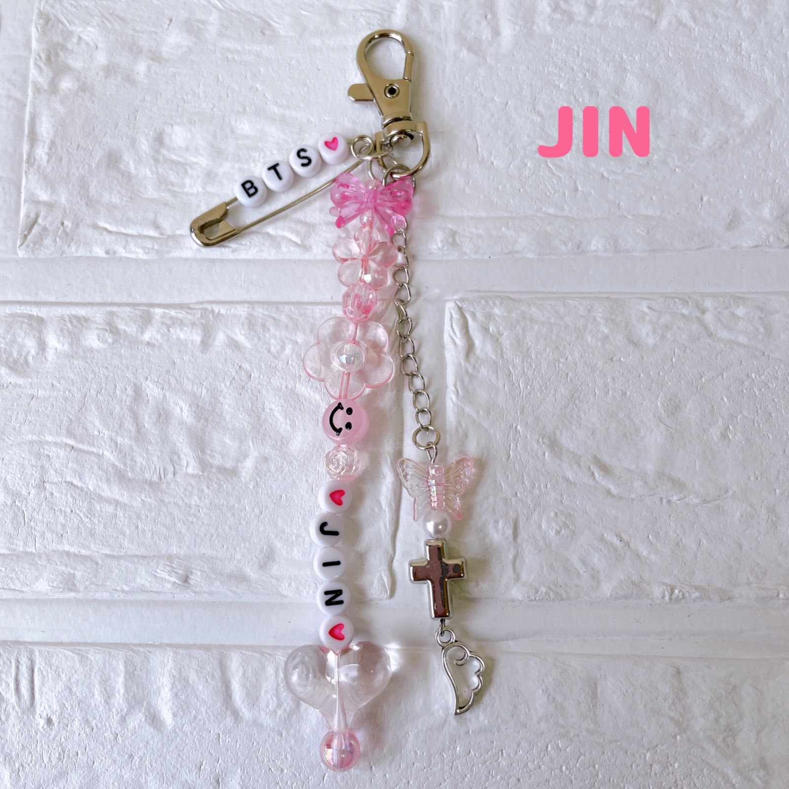 ビーズキーホルダー ビーズチャーム 韓国 ハンドメイド アクセサリー BTS JIN V JIMIN JK K-POP