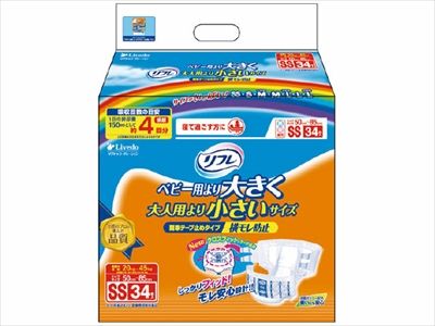 まとめ買い-3点セット リフレ簡単テープ止めタイプ横ＳＳ３４枚 リブドゥコーポレーション 大人用オムツ